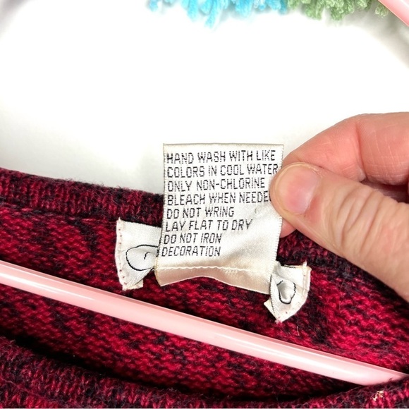 Vintage Mandal Bay Embellished Winter Snowman Pearl Marled Red Sweater Size XXL - Picture 7 of 11